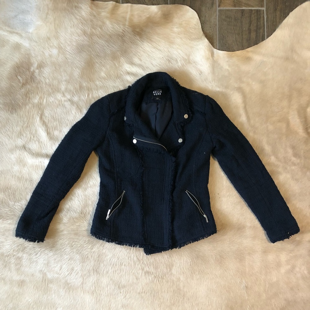 Belle Vere blue tweed moto